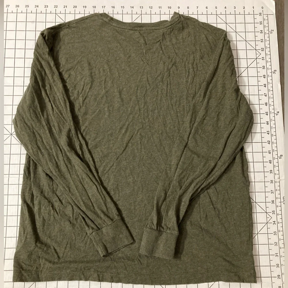 Polo Ralph Lauren Men’s Large Long‎ Sleeve Green Shirt with Orange Pony
